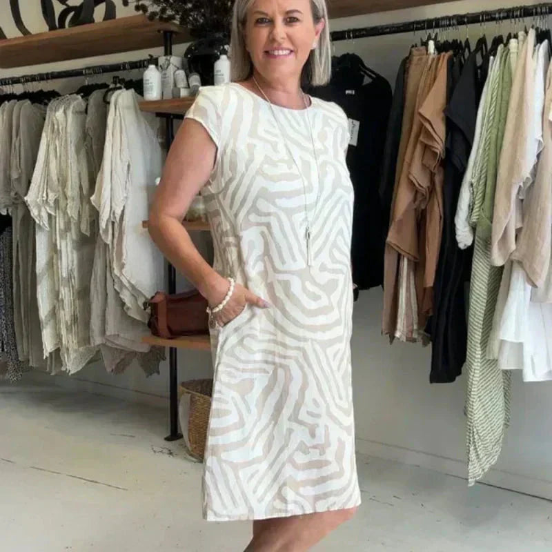 👗Casual nyomtatott zsebes ruha nőknek