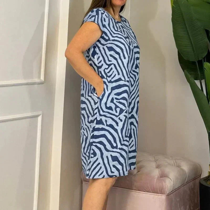 👗Casual nyomtatott zsebes ruha nőknek