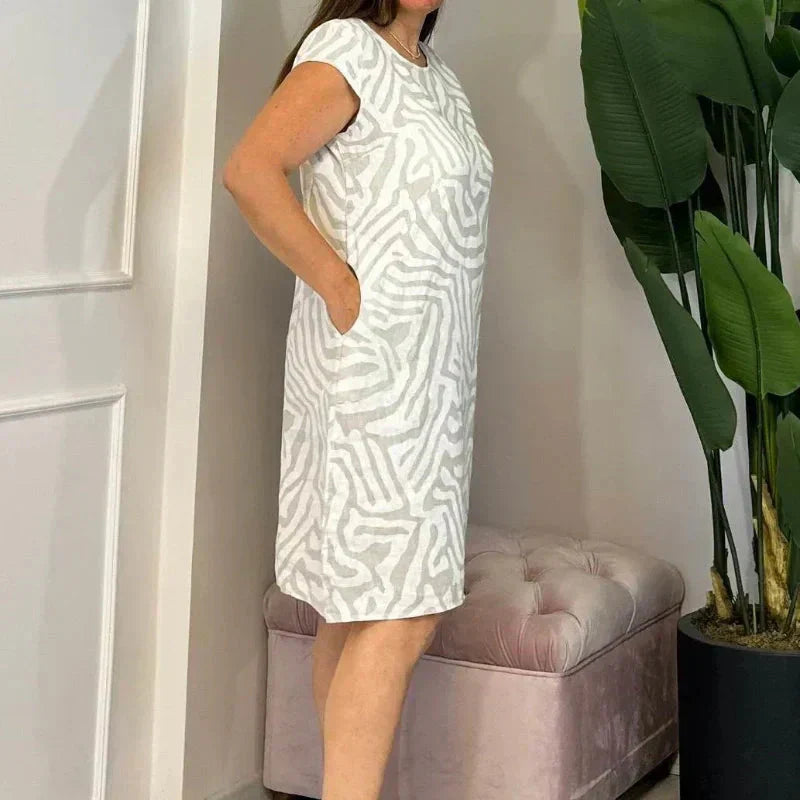 👗Casual nyomtatott zsebes ruha nőknek