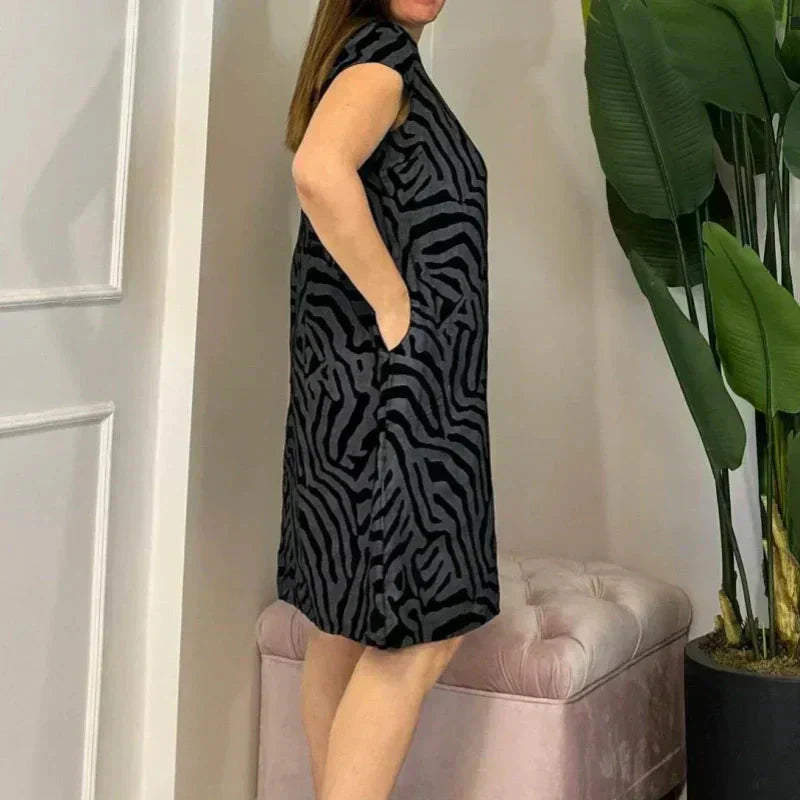 👗Casual nyomtatott zsebes ruha nőknek