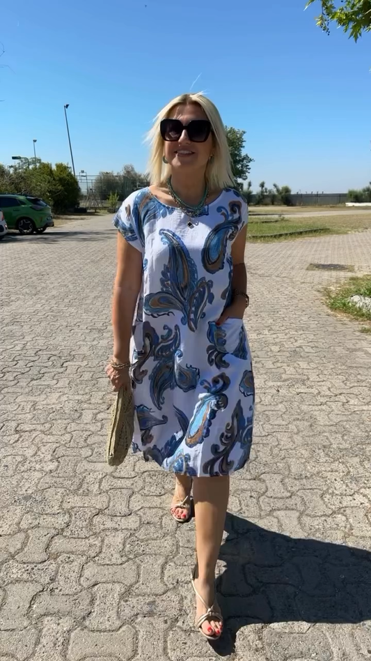 🌴Nyári új nyomtatott pamut vászon ruhák