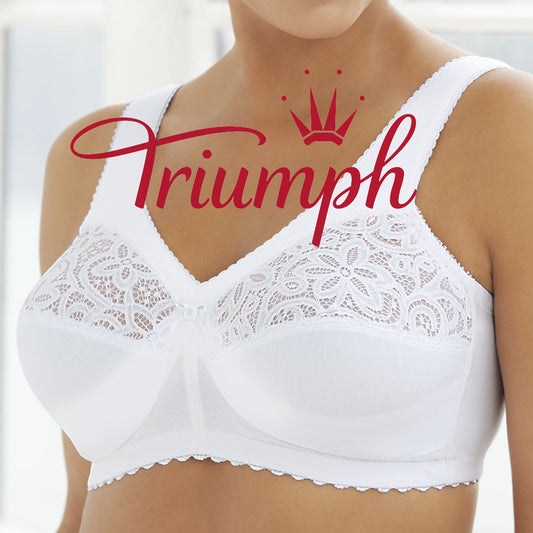 Triumph - 🔥 Nagy méretű, állítható, aládrót stílusú csipkével hímzett szexi melltartó [75A-110E] 3 db.