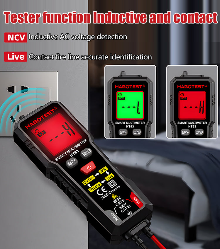 🧰Többfunkciós digitális multiméter, fázissorrend-érzékelő intelligens égésgátló teljesen automatikus multiméter