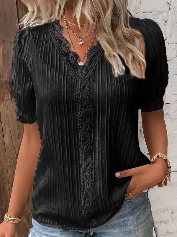 🎁Limitált készlet🔥Elegáns csipke V-nyakú ing