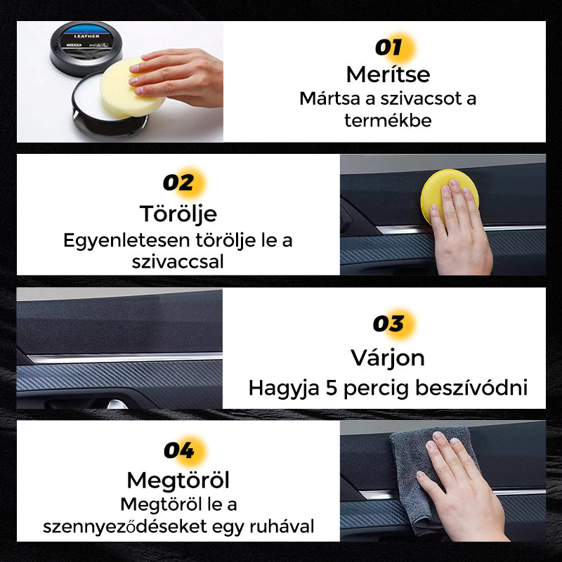🔥 🚙 Tisztító és ápoló paszta - Autó/kanapé/bőr polírozás