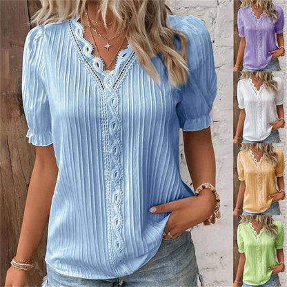 🎁Limitált készlet🔥Elegáns csipke V-nyakú ing