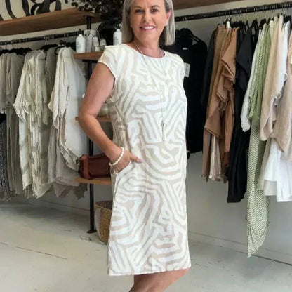 👗Casual nyomtatott zsebes ruha nőknek