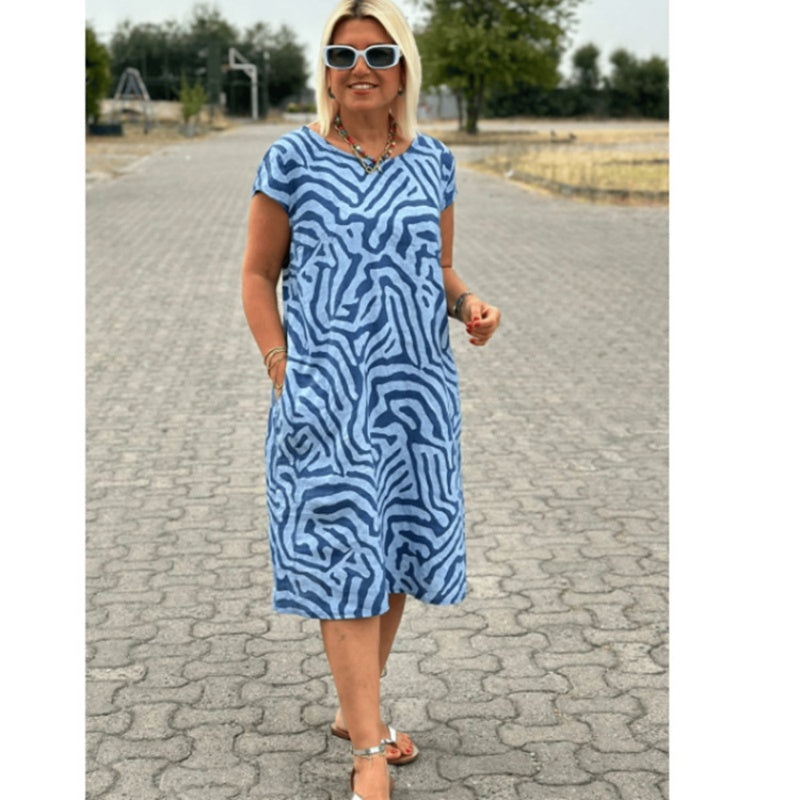 👗Casual nyomtatott zsebes ruha nőknek