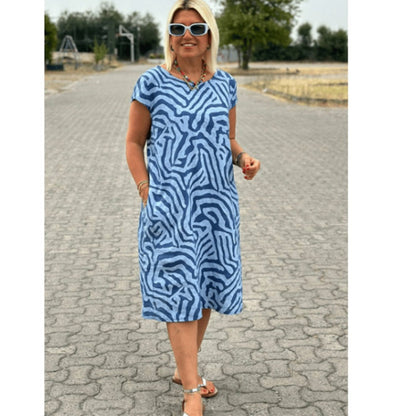 👗Casual nyomtatott zsebes ruha nőknek