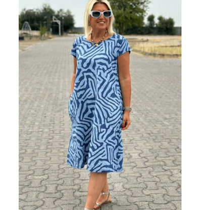 👗Casual nyomtatott zsebes ruha nőknek